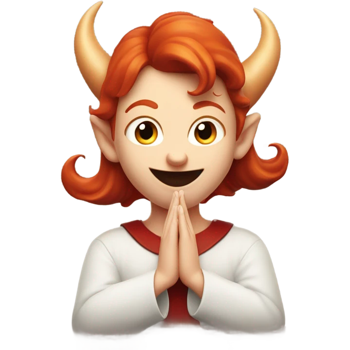 Redhead devil praying  emoji