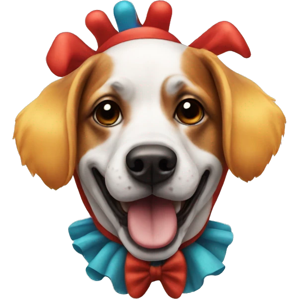 dog dressed as a clown emoji