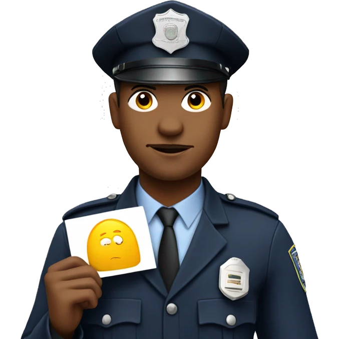 policeman holding a placard with Personal Data written on it emoji