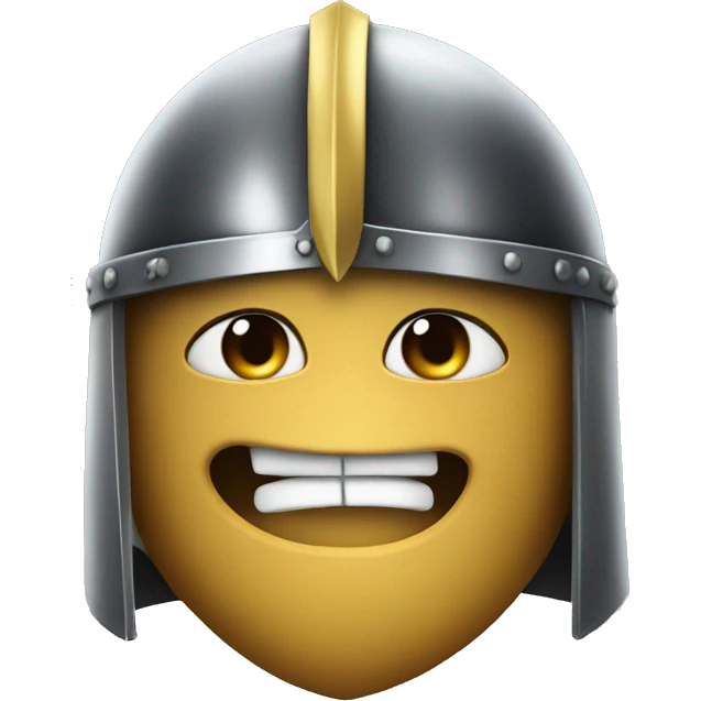 create a shushing face emoji wearing a knights helmet emoji