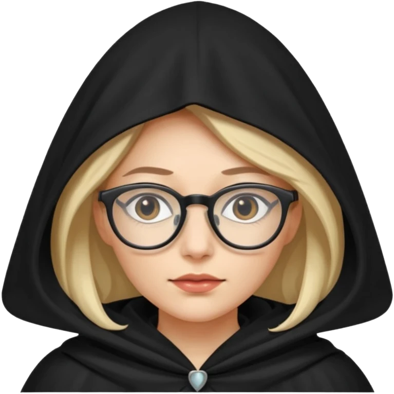 woman with glasses in cloak over head emoji