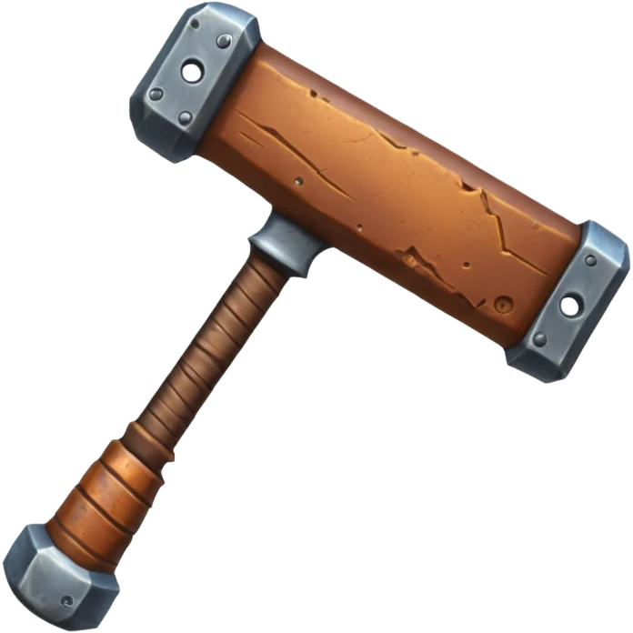 a big hammer weapon inspired by Soulmask, imposing, detailed, fantasy style, suitable for an emoji or icon emoji