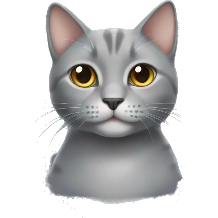 grey cat meowinh emoji