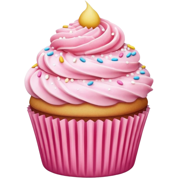 Cupcake with pink icing emoji