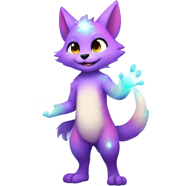 gradient-Sparkle-nebula-fursona anthropomorphic furry Fakémon full body emoji