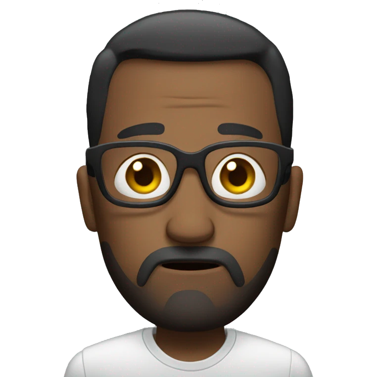 concerned man with glass emoji