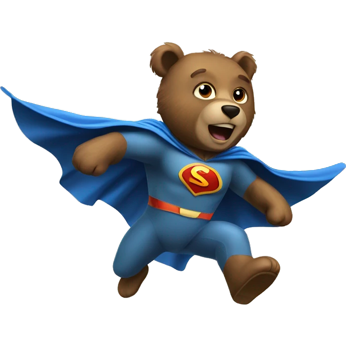 superhero bear flying emoji