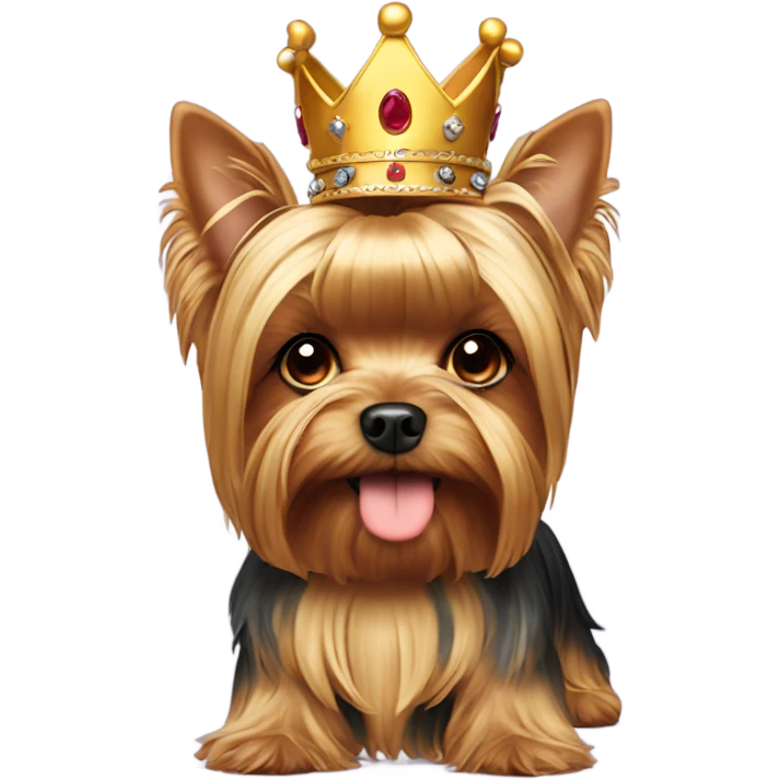 yorkie dog with crown on head  emoji