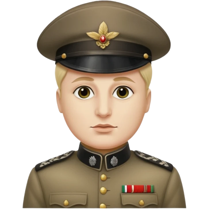 Mussolini com chapéu de penacho emoji