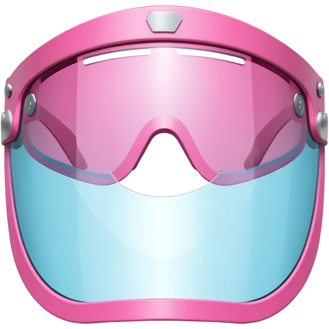 overbuilt pink shield visor glasses, extremely substantial construction, bold Y2K era style emoji