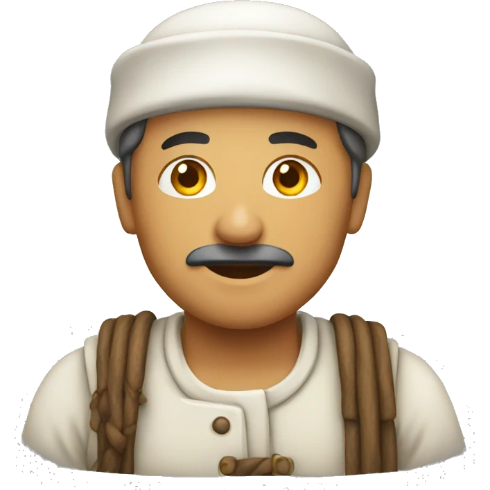 peasant with white emoji