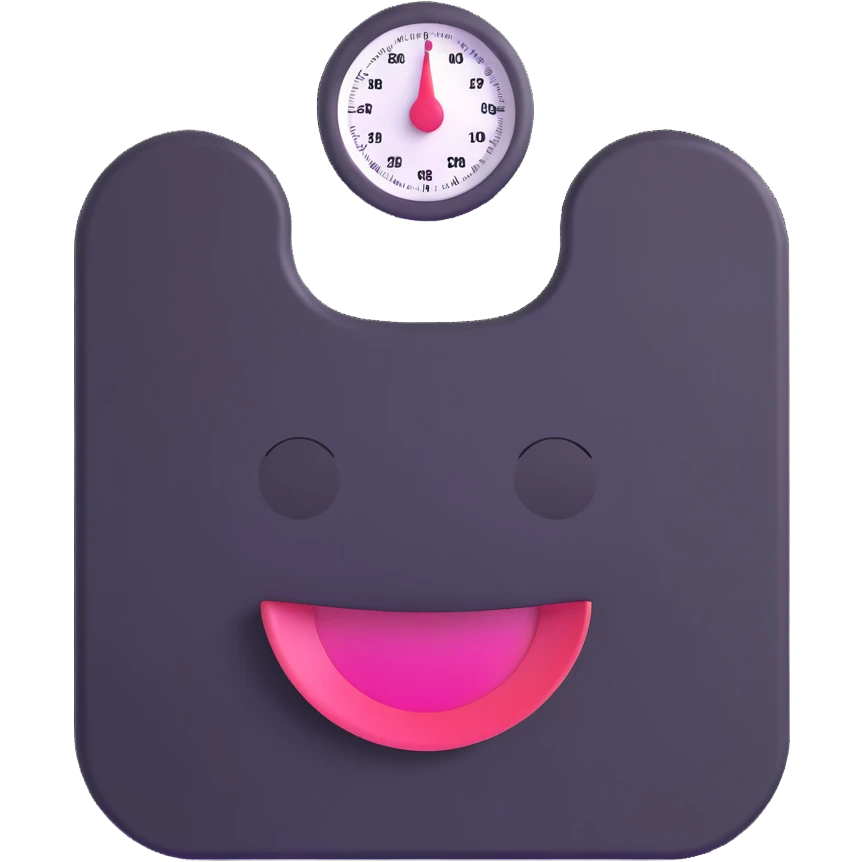 bathroom scale with a big happy face in the center emoji