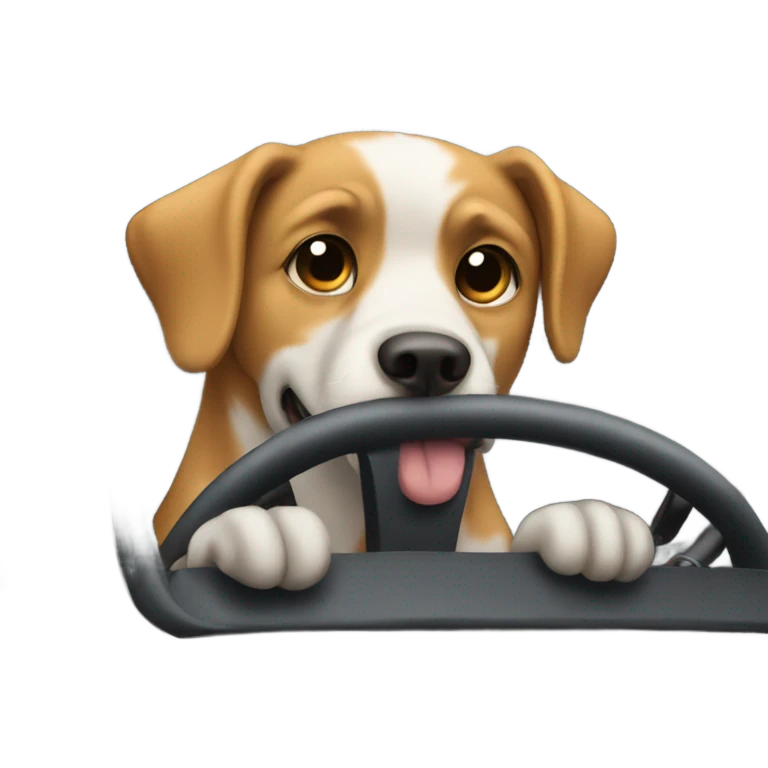 Dog driving a truck emoji