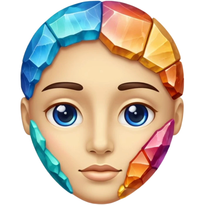 colorful minerals with face emoji
