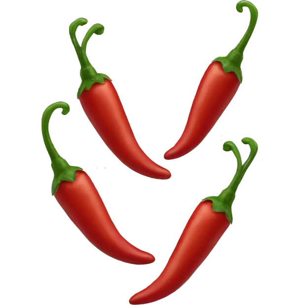 Four and a half red chili peppers emoji