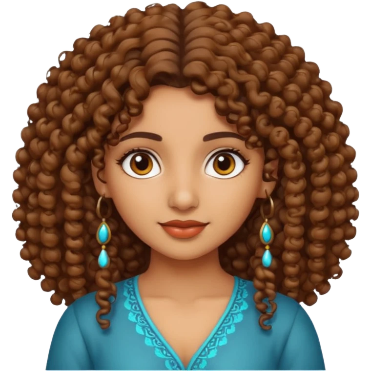 a pretty indian curly haired girl  emoji