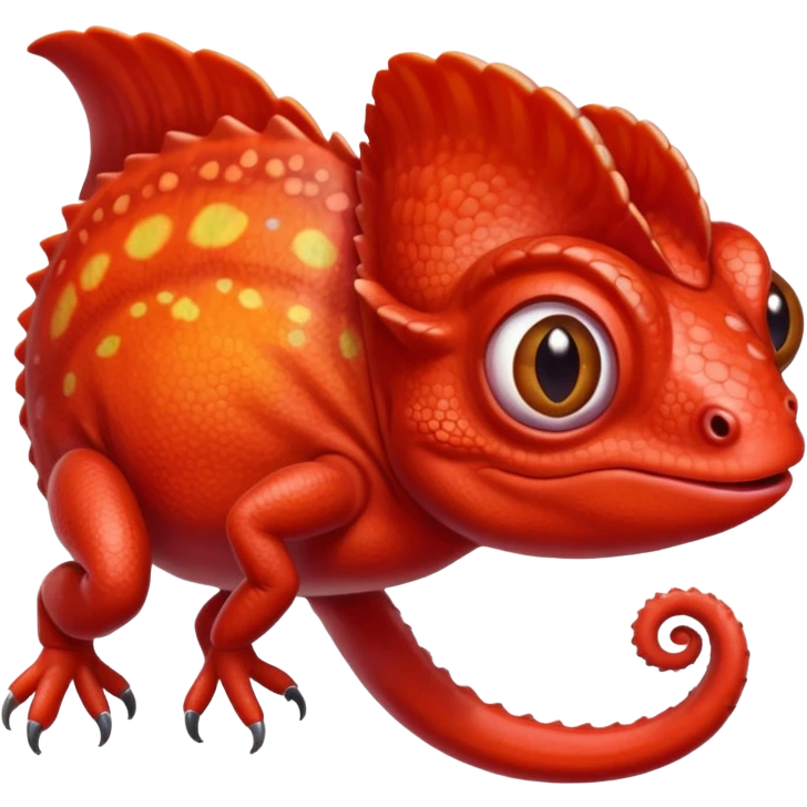 cute red chameleon named Pascale, with big eyes emoji