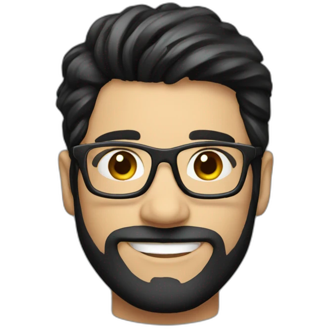 happy computer nerd dark hair emoji