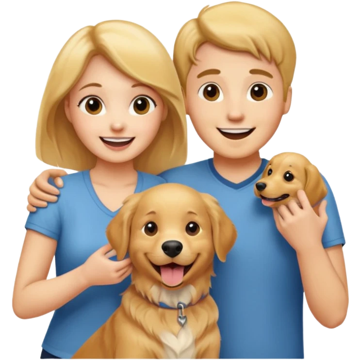 couple and their pet dog emoji