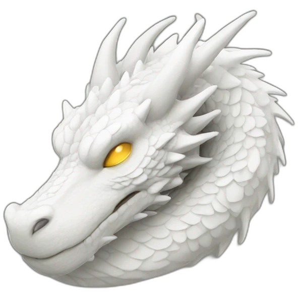 white dragon sleeps emoji
