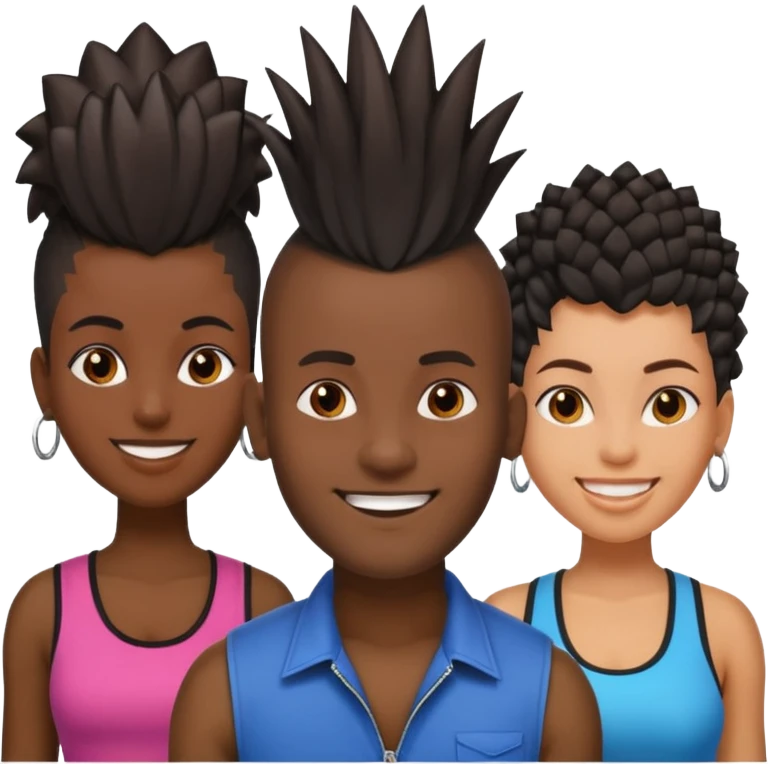 Black man with  Mohawk with black women  emoji