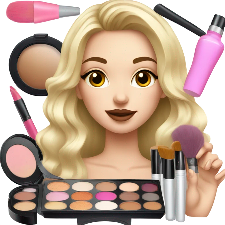 Makeup kit and white girl emoji