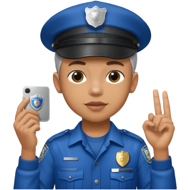 Ragazzo con cappello Nike mulatto che col Police in su emoji