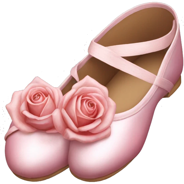 Realistic rose god ballet shoes emoji