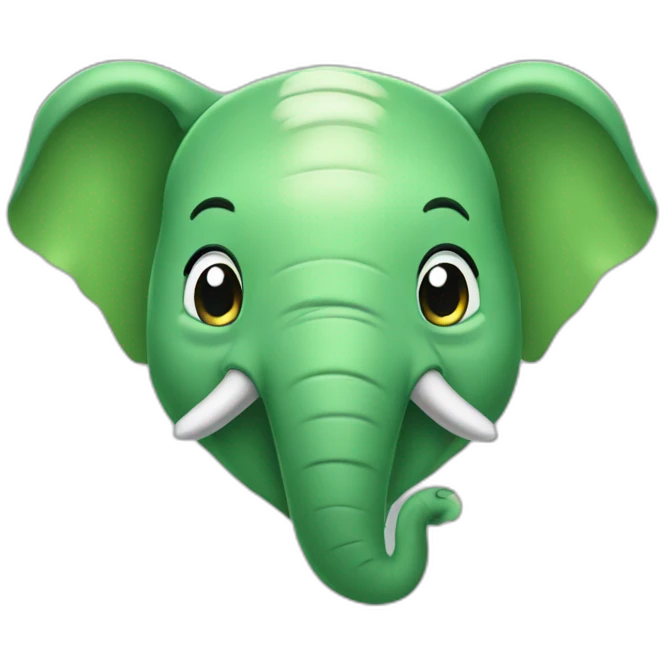 elefante verde sonriendo emoji