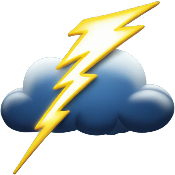 lightning from a dark blue cloud emoji