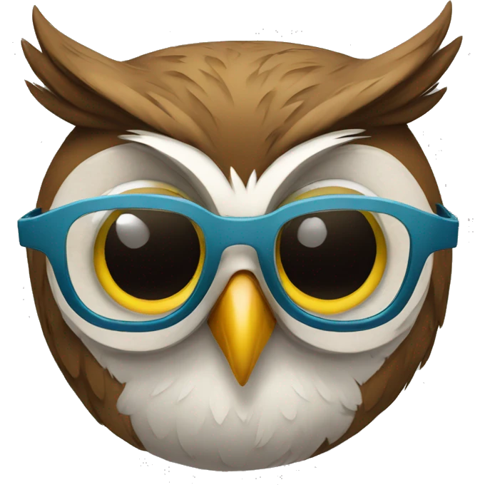 Owl wear glasses emoji