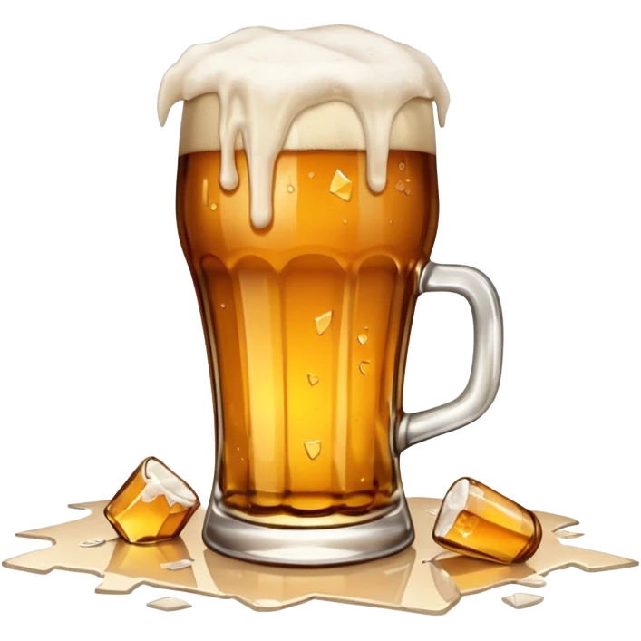 Broken beer glass spilled beer  emoji