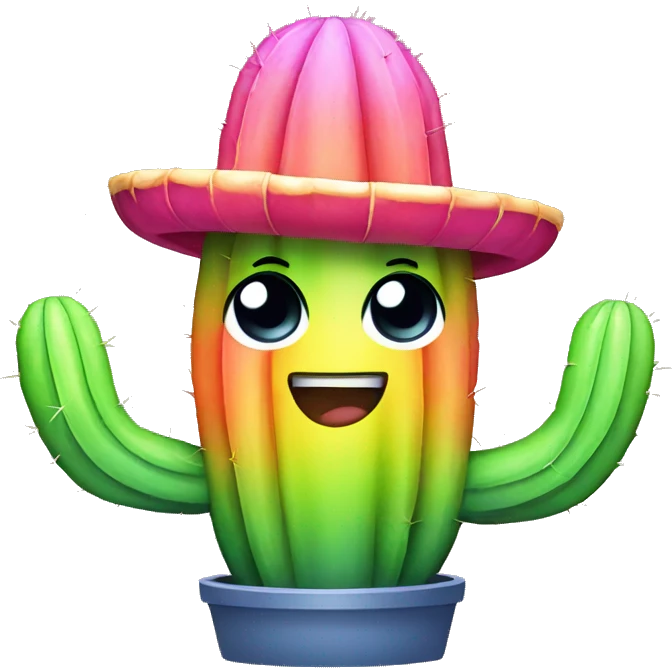 Rainbow cactus  emoji