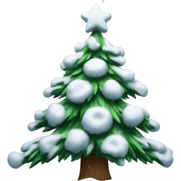 Christmas tree with snow emoji
