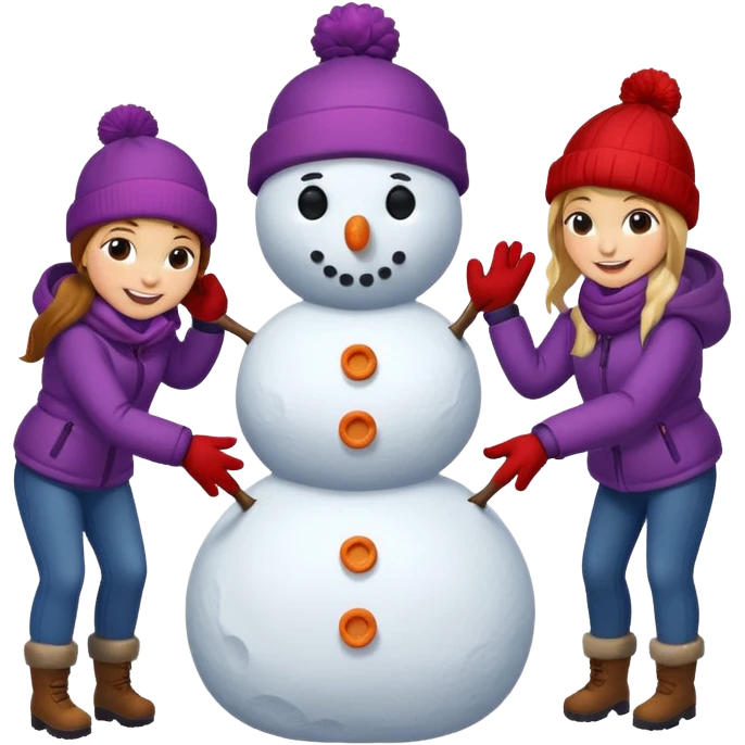 people making a snowman emoji