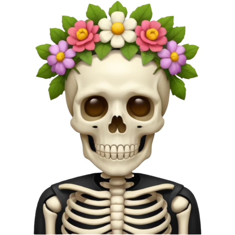 skeleton man with flower crown emoji