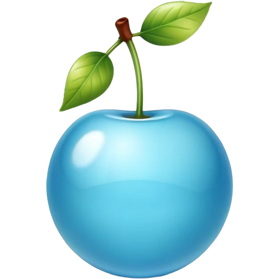 Shiny light blue cherries emoji