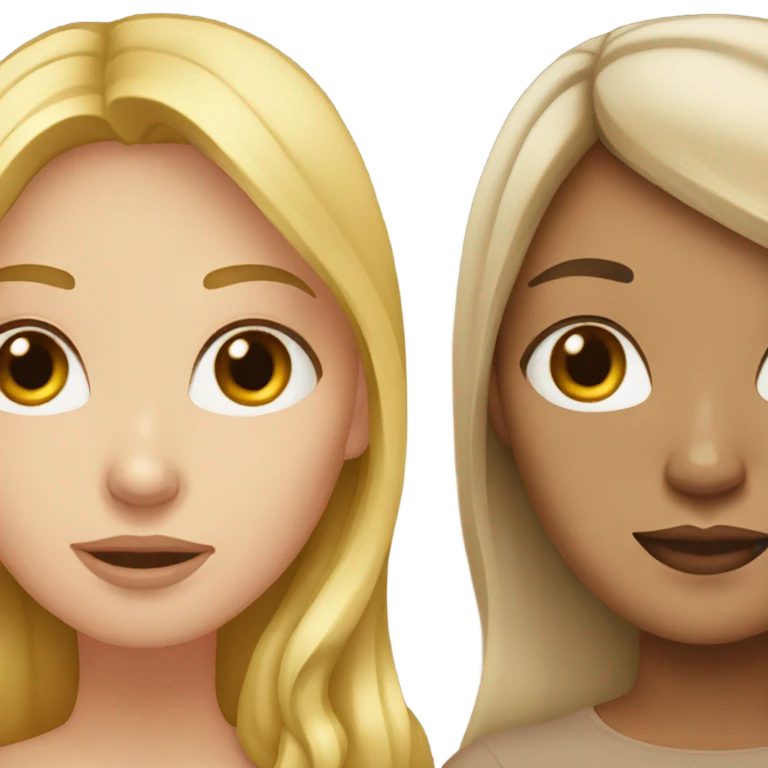 Blond woman and brown hair woman  emoji