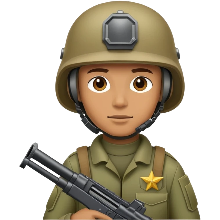 military soldier with helmet and gun emoji