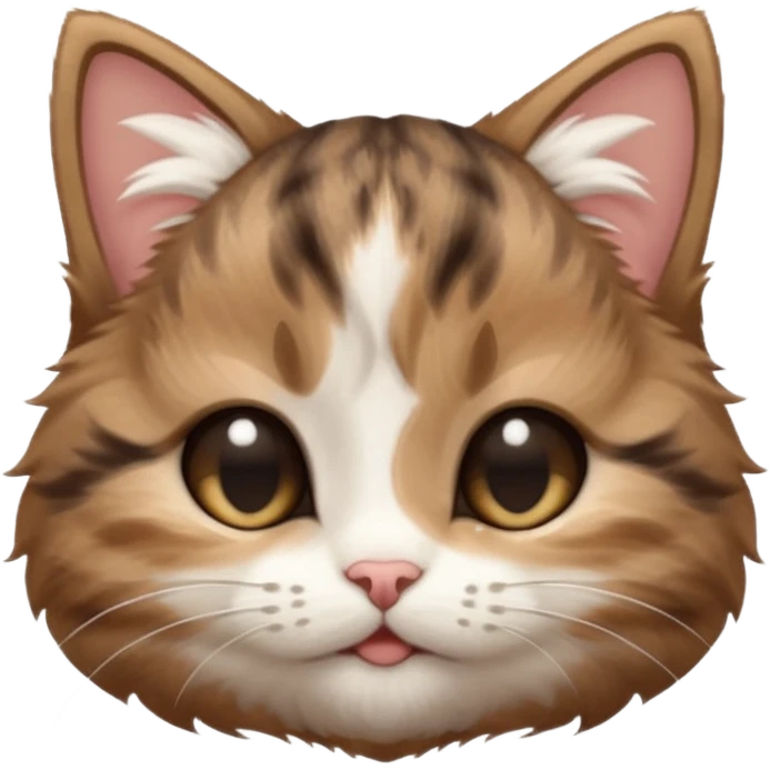 dark brown tabby and white kitten upside down with eyes closed emoji