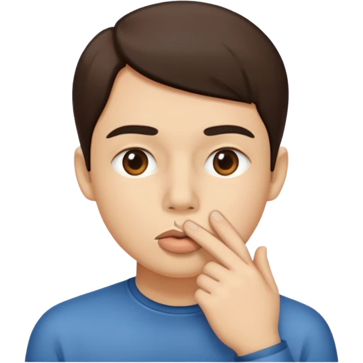 Silent face, shushing middle of face emoji