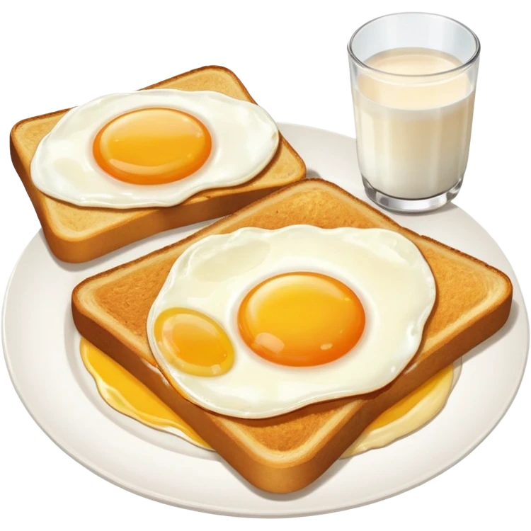Breakfast ( bread + egg + a glass of milk) emoji