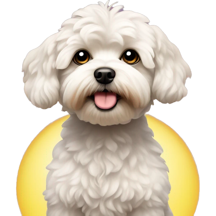 Maltipoo dog with sun behind head  emoji