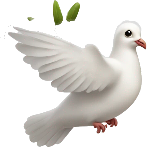 white dove with olive branch emoji