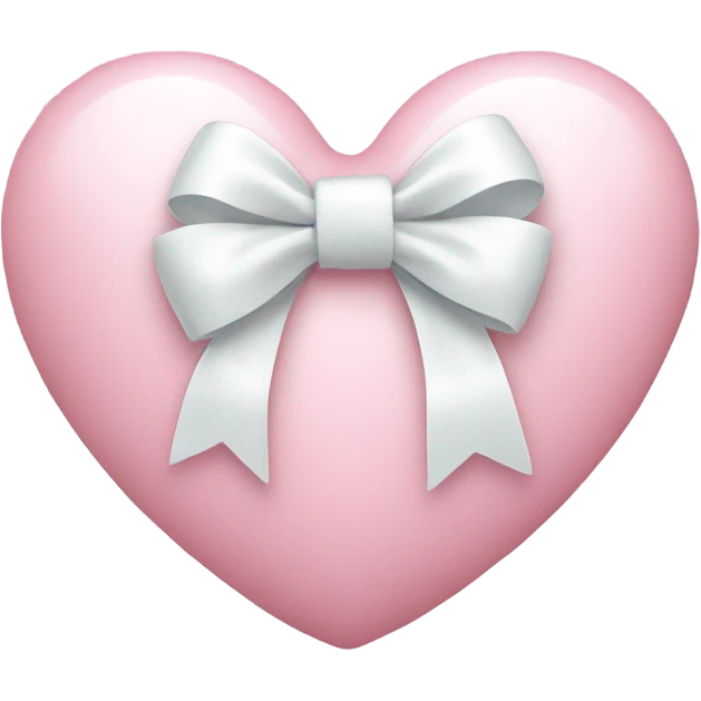 Pastel pink heart with white bow emoji