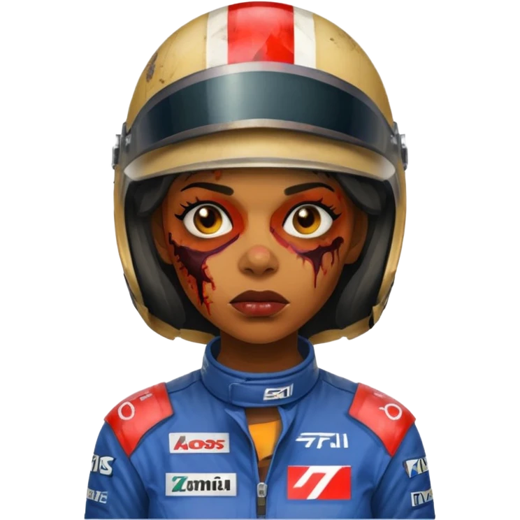 black woman zombie formlua 1 racer emoji