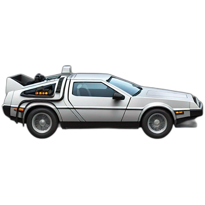 dolorean back in the the future emoji
