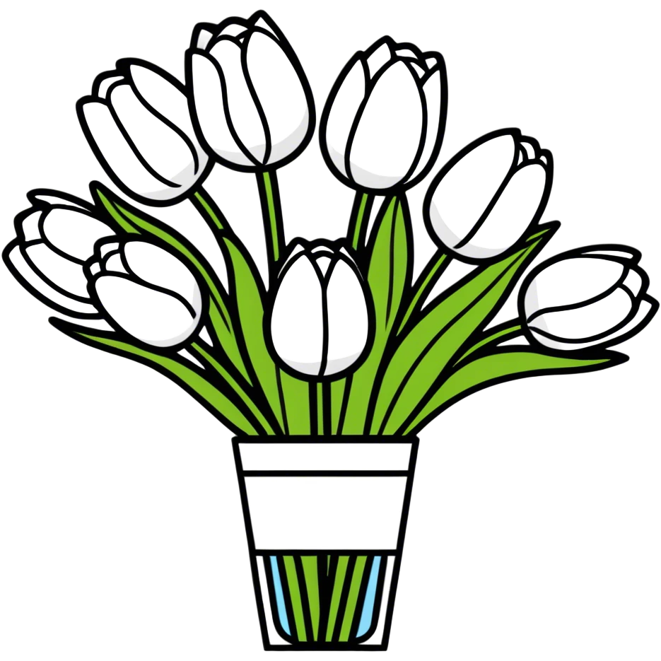 white tulip bouquet  emoji