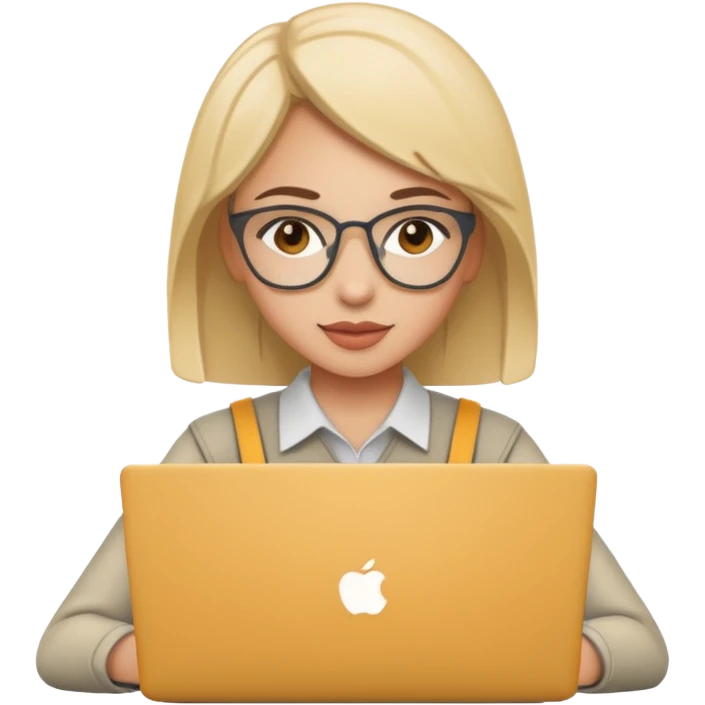 female UX designer with wireframes and laptop emoji