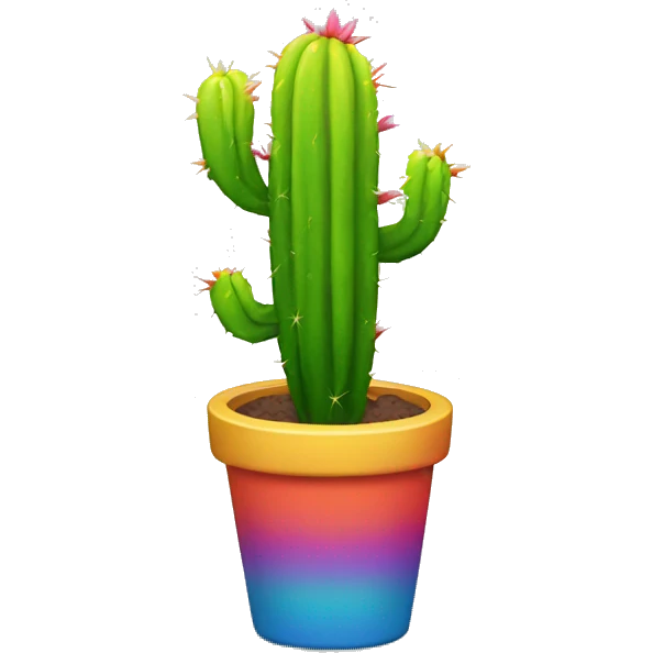Rainbow cactus emoji
